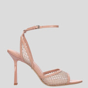 SANDALO NUDE CON RETE DI STRASS